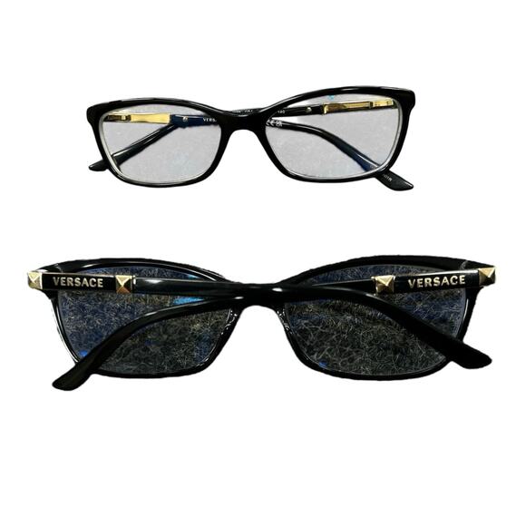 Versace Women’s Eyeglasses #3186 in Black and Gold - Picture 2 of 3